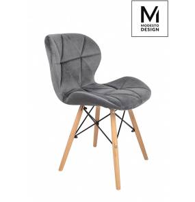 MODESTO krzesło KLIPP VELVET ciemny szary King Home