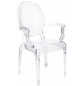 Krzesło PRINCE ARM transparentne - poliwęglan King Home