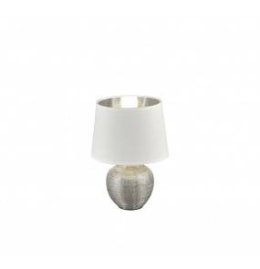 Lampa stołowa LUXOR R50621089 oprawa w kolorze srebrnym z białym abażurem RL