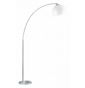 Lampa podłogowa BRASILIA R46031006 oprawa w kolorze srebrnym z białym kloszem RL