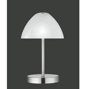 Lampa stołowa QUEEN R52021107 oprawa w kolorze srebrnym z mlecznym kloszem RL