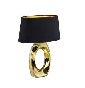 Lampa stołowa TABA R50521079 oprawa w kolorze złotym z czarnym abażurem RL