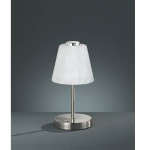 Lampa stołowa EMMY R52541907 oprawa w kolorze srebrnym z białym kloszem RL