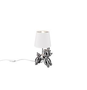 Lampa stołowa BELLO R50241089 oprawa w kolorze srebrnym z białym abażurem RL