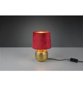 Lampa stołowa SOPHIA R50821010 oprawa w kolorze złotym z czerwonym abażurem RL