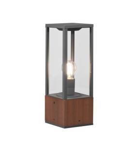 Lampa zewnętrzna słupek GARONNE 501860130 metalowa oprawa  z elementami z drewna TRIO