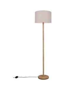 Lampa podłogowa KORBA 401200101 oprawa w kolorze drewna i bieli TRIO