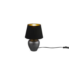 Lampa stołowa ABBY R50601002 oprawa w kolorze srebrnym z czarnym abażurem RL