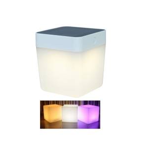 Zewnętrzna lampa stołowa TABLE CUBE 6908003331 oprawa w kolorze białym LUTEC
