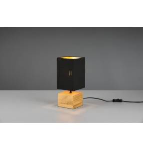 Lampa stołowa WOODY R50171080 oprawa w kolorze drewna, czerni i złota RL