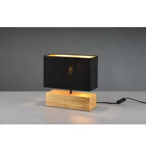Lampa stołowa WOODY R50181080 oprawa w kolorze drewna, czerni i złota RL