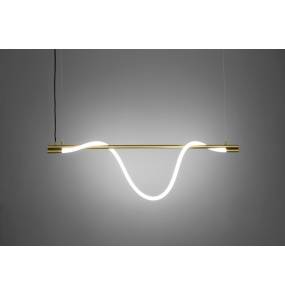 Lampa wisząca SPRITZER BRASS S00430 ZAHO Lighting mosiądz nowoczesna opływowa LED