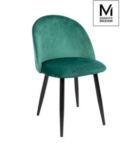 MODESTO krzesło NICOLE zielone - welur, metal