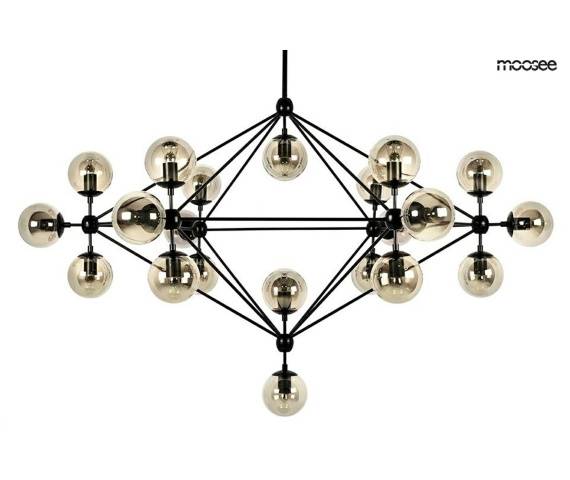 MOOSEE lampa wisząca ASTRIFERO 21 czarna / dymione klosze
