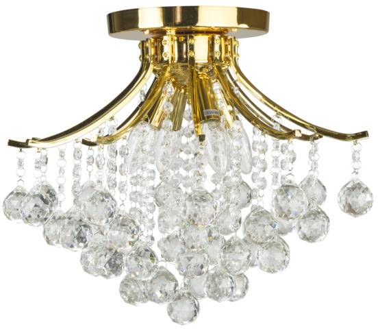 Lampa sufitowa plafon kryształowy Wenecja 5191/4 TR złota Elem 