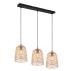 Lampa wisząca LOVIS R31143036 oprawa w kolorze czarnym z rattanowymi kloszami RL