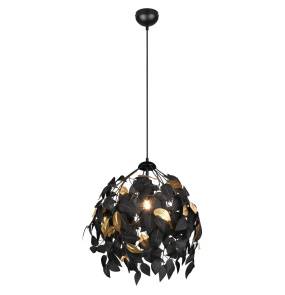 Lampa wisząca LEAVY R10461932 oprawa w kolorze czarnym z elementami złota RL