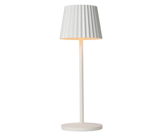 Zewnętrzna lampa stołowa JUSTINE 27889/02/31 oprawa w kolorze białym LUCIDE