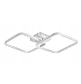 Lampa sufitowa 2 kwadraty 42W + pilot nowoczesny plafon kwadratowy biały DL