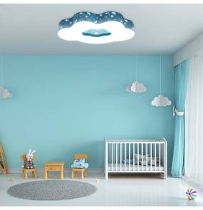 Lampa sufitowa 52W DL plafon dziecięcy niebieska chmurka