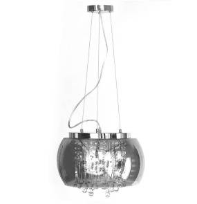 Lampa wisząca 50 cm szklana przydymione lustro krople wody DL