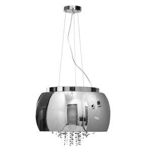 Lampa wisząca 40cm szklana stalowa drobne korale DL