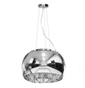 Lampa wisząca szklana 50 cm CH085 srebrna DL 