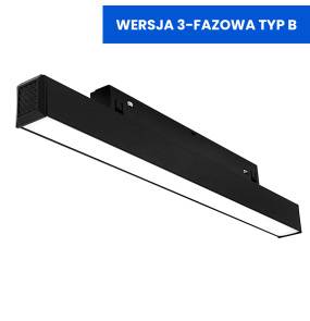 Oprawa do szyn magnetycznych linia LED TYP B 12W 3000K DDCX-FG300 czarna DL