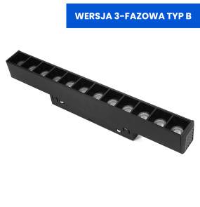 Oprawa z diodami do szyn magnetycznych 12W 3000K TYP B DDCX-GS12-220 czarna DL