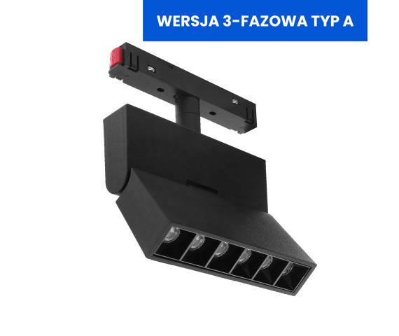 Lampa z diodami do szyn magnetycznych łamana DL 6W 3000K DDCX-GDZD6 - TYP A