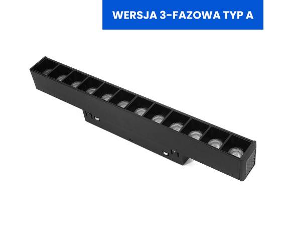 Lampa z diodami do szyn magnetycznych DL 12W 4000K DDCX-GS12-220 - TYP A