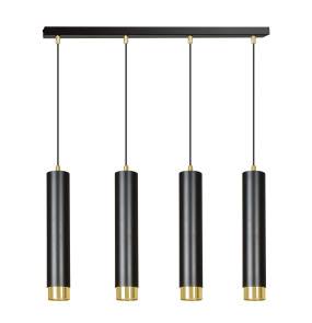 Lampa wisząca KIBO 4 BLACK-GOLD 644/4 czarno-złota Emibig