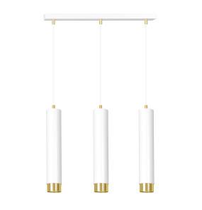 Lampa wisząca KIBO 3 WHITE-GOLD 642/3 biało-złota Emibig