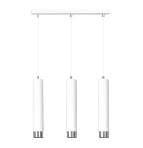 Lampa wisząca KIBO 3 WHITE-CHROME 641/3 biało-chromowana Emibig