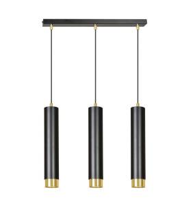 Lampa wisząca KIBO 3 BLACK-GOLD 644/3 czarno-złota Emibig