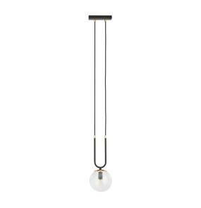 Lampa wisząca GLAM 1 BLACK/TRANSPARENT 1114/1 Emibig