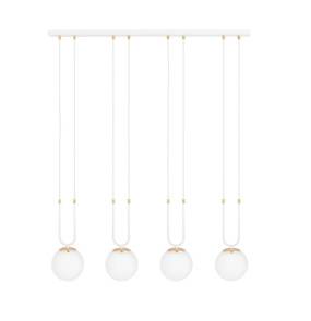 Lampa wisząca GLAM 4 WHITE/OPAL 1115/4 Emibig