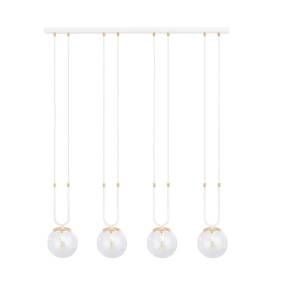 Lampa wisząca GLAM 4 WHITE/TRANSPARENT 1116/4 Emibig