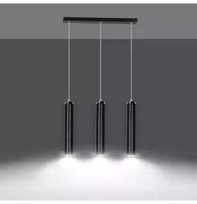 Lampa wisząca LUNA 3 BLACK 956/3 czarna Emibig