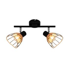 Lampa sufitowa GANT P20084-2TU oprawa w kolorze czarnym z naturalnym kloszem ZUMA LINE