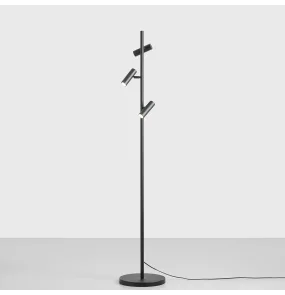 Lampa podłogowa TREVO FLOOR ALL BLACK 1104A1 Aldex nowoczesna oprawa w kolorze czarnym