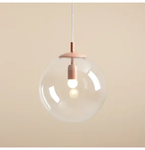 Lampa wisząca GLOBE CORAL 562G11 Aldex oprawa szklana z wykończeniem w kolorze koral