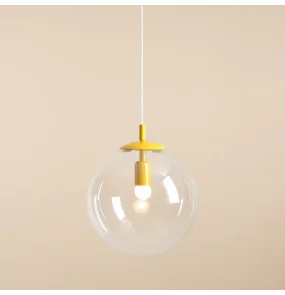 Lampa wisząca GLOBE MUSTARD 562G14 Aldex oprawa szklana z wykończeniem w kolorze musztardowym