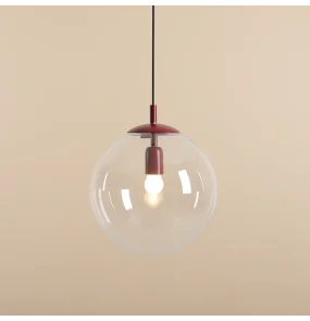 Lampa wisząca GLOBE RED WINE 562G15 Aldex oprawa szklana z wykończeniem w kolorze czerwonego wina