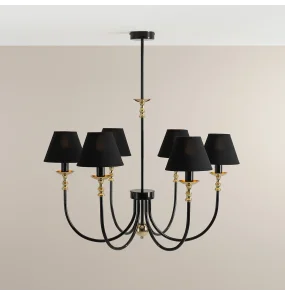 Lampa wisząca ROMA 6 BLACK 1118K1 Aldex oprawa w kolorze czarnym