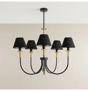 Lampa wisząca ROMA 5 BLACK 1118F1  Aldex oprawa w kolorze czarnym