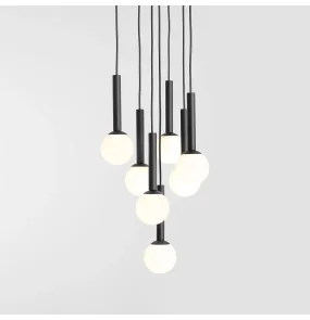 Lampa wisząca RIU 7 ALL BLACK 1117T1 Aldex designerska oprawa w kolorze czarnym