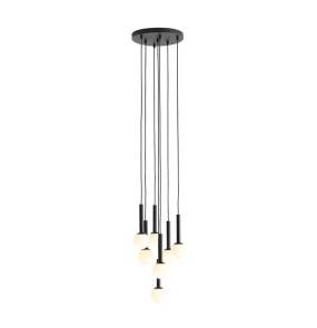 Lampa wisząca RIU 7 RING ALL BLACK 1117T1 oprawa w kolorze czarnym ALDEX