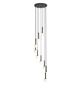 Lampa wisząca RIU 9 RING ALL BLACK 1117N1 oprawa w kolorze czarnym ALDEX