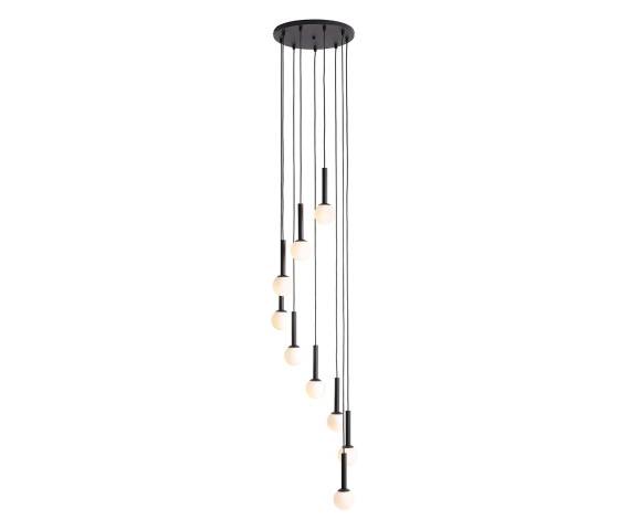 Lampa wisząca RIU 9 RING ALL BLACK 1117N1 oprawa w kolorze czarnym ALDEX